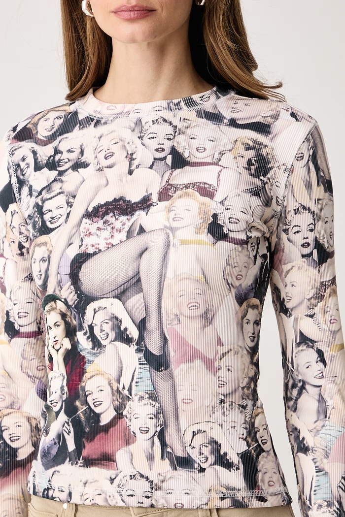 Longsleeve damski x MARILYN MONROE Guess W6BP49.K7177 różowy