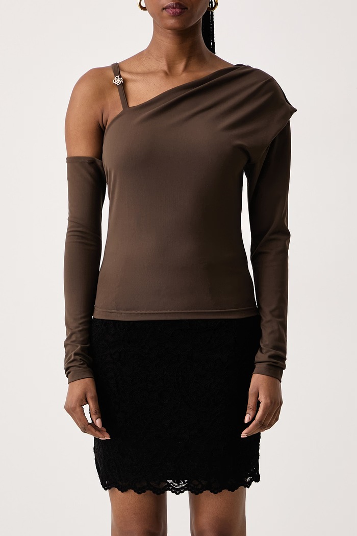 Longsleeve pentru femei ZANITA Guess W6BP22.K6257 maro