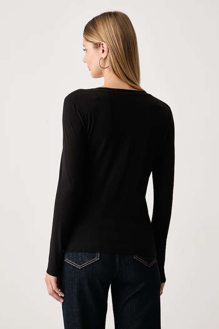 Îmbrăcăminte Guess Longsleeve pentru femei din bumbac cu elastan SAVANNA W6BI57.K7387 negru