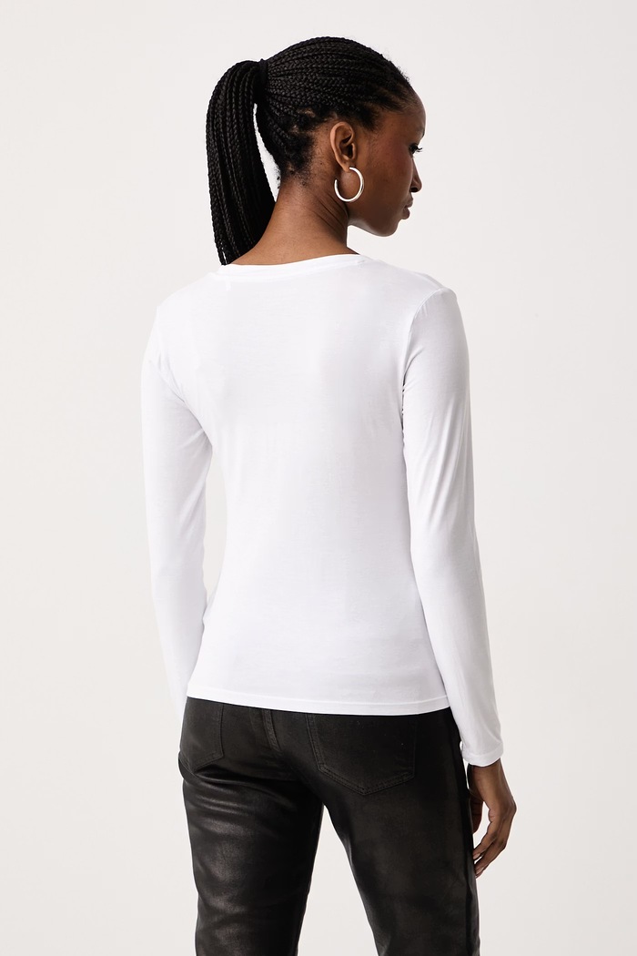 Odzież Guess Longsleeve damski z modalem W6BI56.K6890 biały