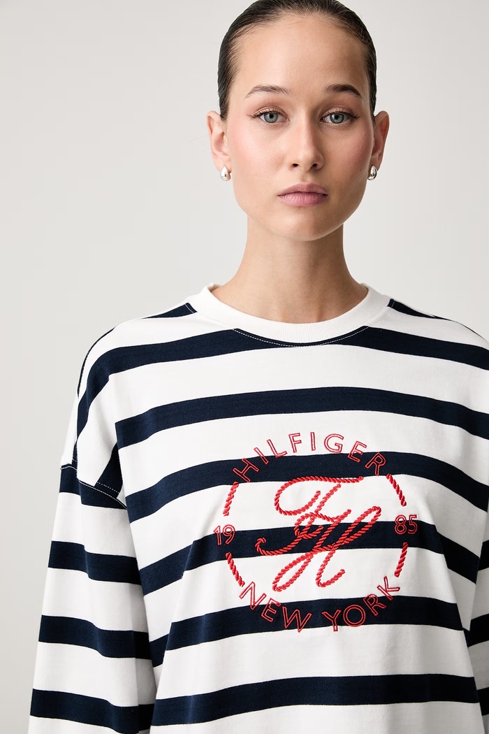 Tommy Hilfiger μακρυμάνικο γυναικείο βαμβακερό σκούρο μπλε WW0WW50969