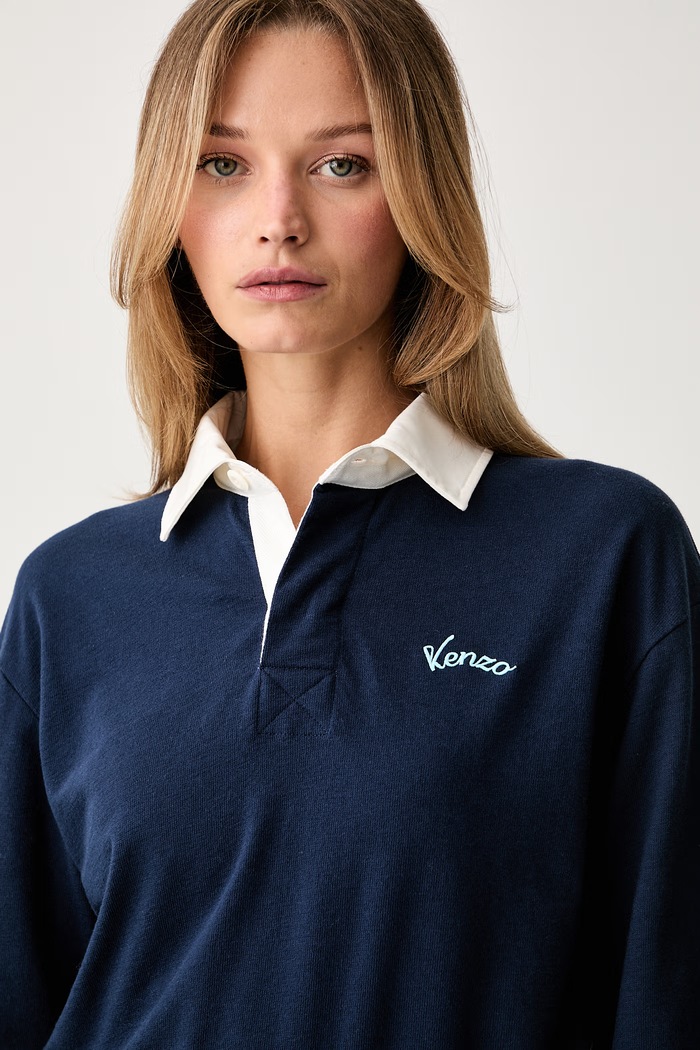 Kenzo bluzka damska bawełniana granatowy FG62PO5504SU