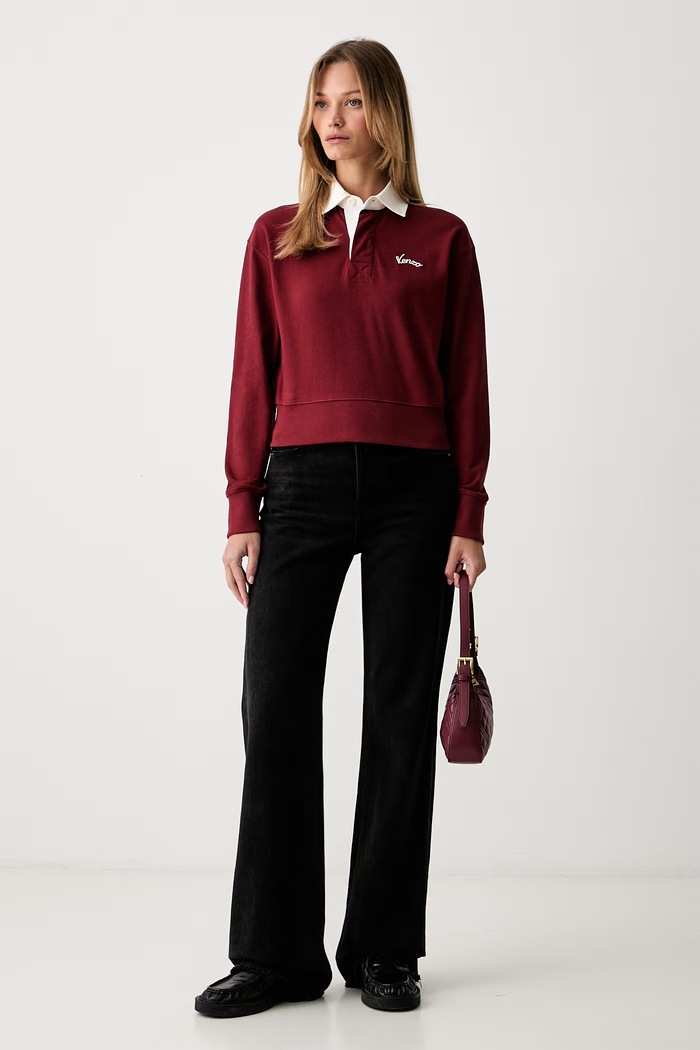 Kenzo bluzka damska bawełniana FG62PO5504SU bordowy AW26