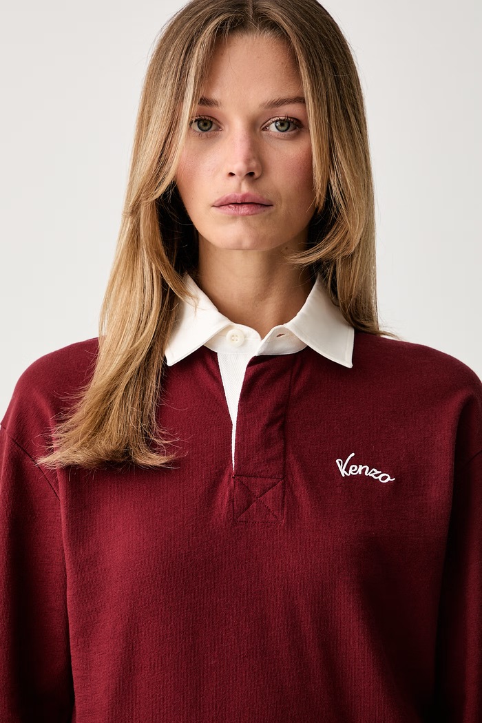 Kenzo bluzka damska bawełniana bordowy FG62PO5504SU