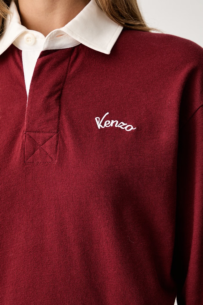Kenzo bluzka damska bawełniana FG62PO5504SU bordowy