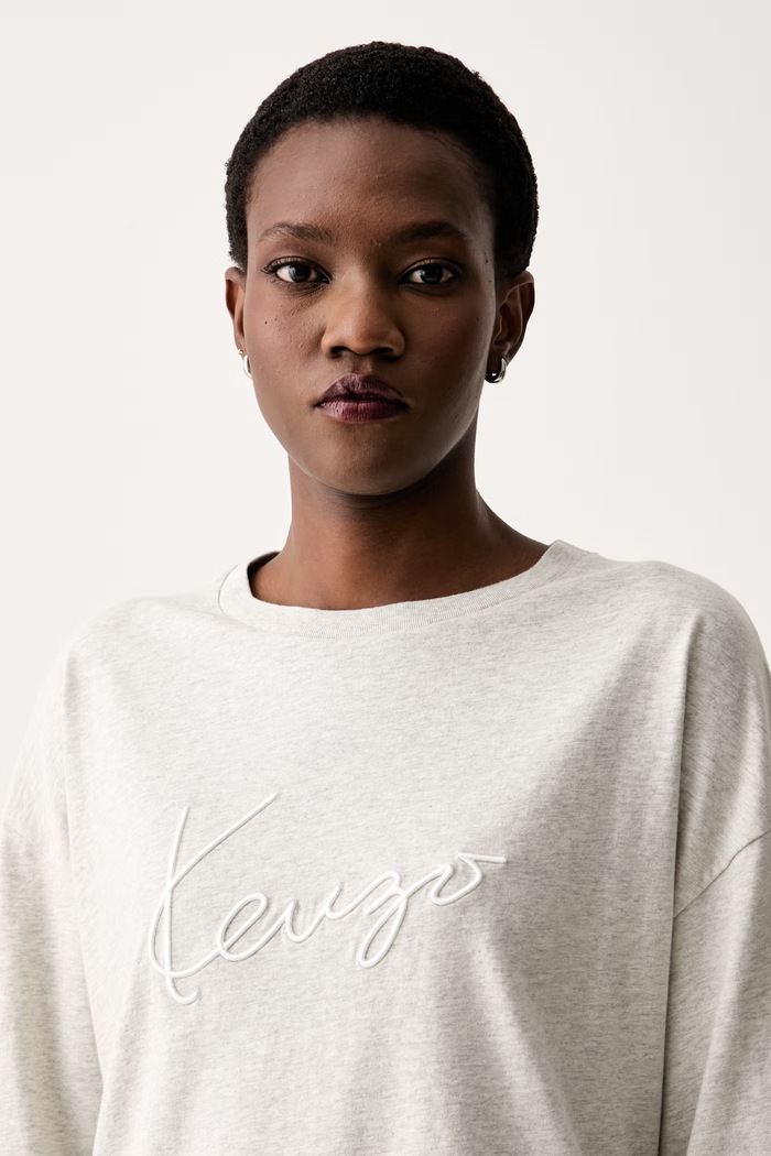 Kenzo longsleeve damski bawełniany szary FG62TL3574SG