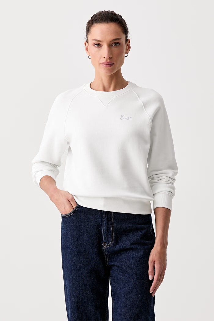 Kenzo mikina dámska bavlnená biela FG62SW2594MJ