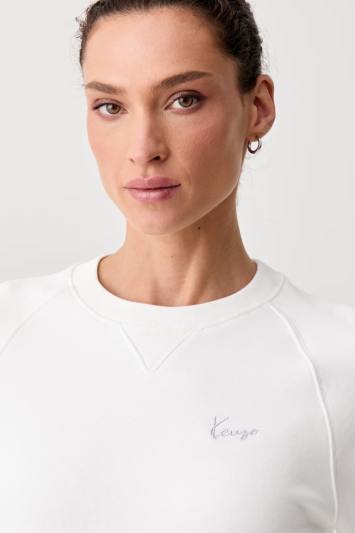 Kenzo mikina dámska bavlnená biela FG62SW2594MJ