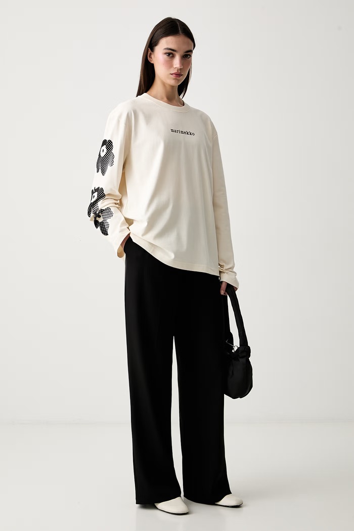 Marimekko μακρυμάνικο γυναικείο βαμβακερό 095890 μπεζ AW26