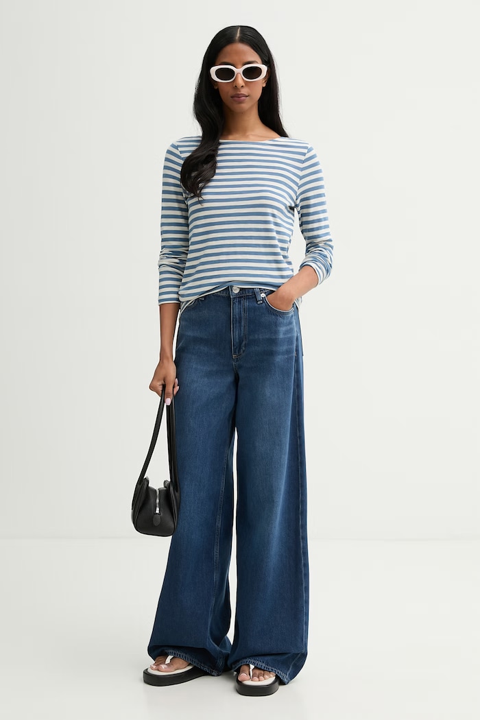 Marc O'Polo longsleeve pentru femei, din bumbac 5000014387 albastru AW26