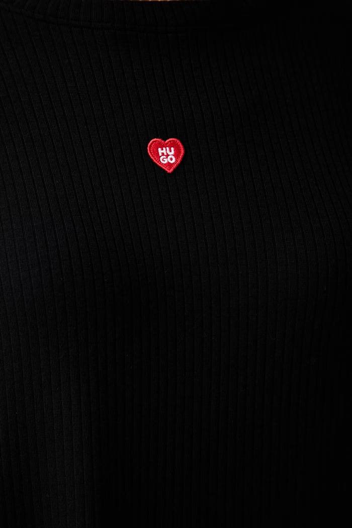 HUGO кофта loungwear женская с модалом HUGO HEART TOP 50566668 чёрный