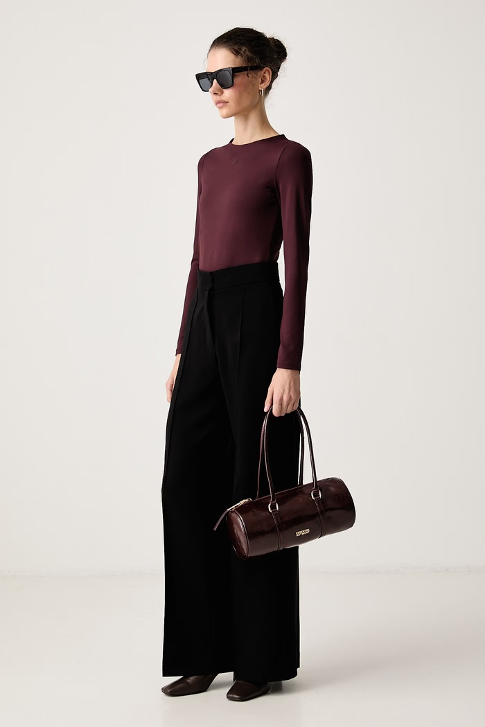 HUGO Longsleeve damski Dasiia 50545208 brązowy AW26