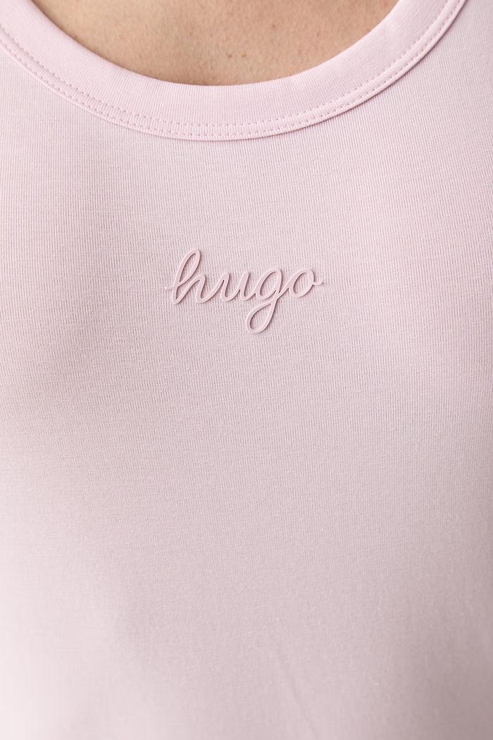 HUGO Blue top női pamuttal Damatank_B_1 50572293 rózsaszín
