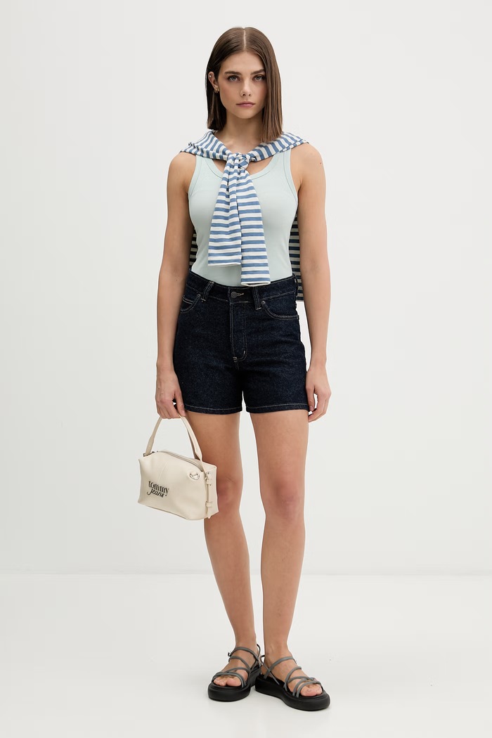 HUGO Blue top női pamuttal Damatank_B_1 50572293 zöld AW26