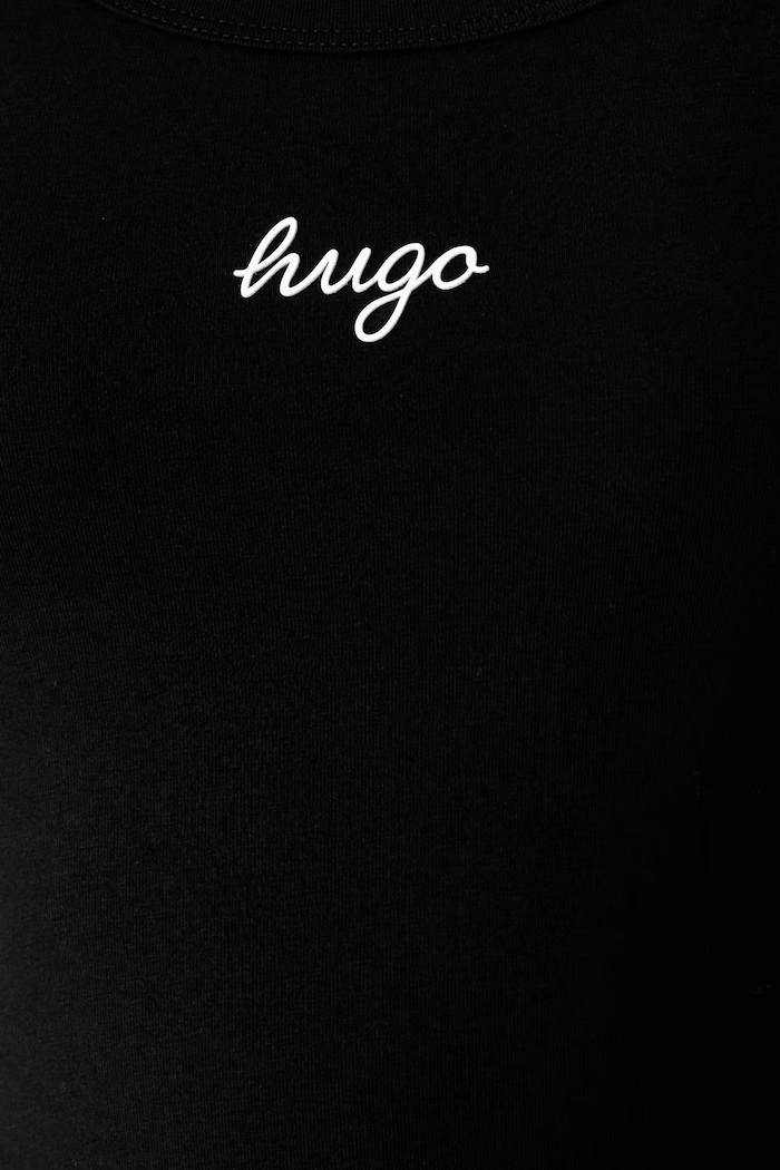 HUGO Blue топ для женщин с хлопком Damatank_B_1 50572293 чёрный