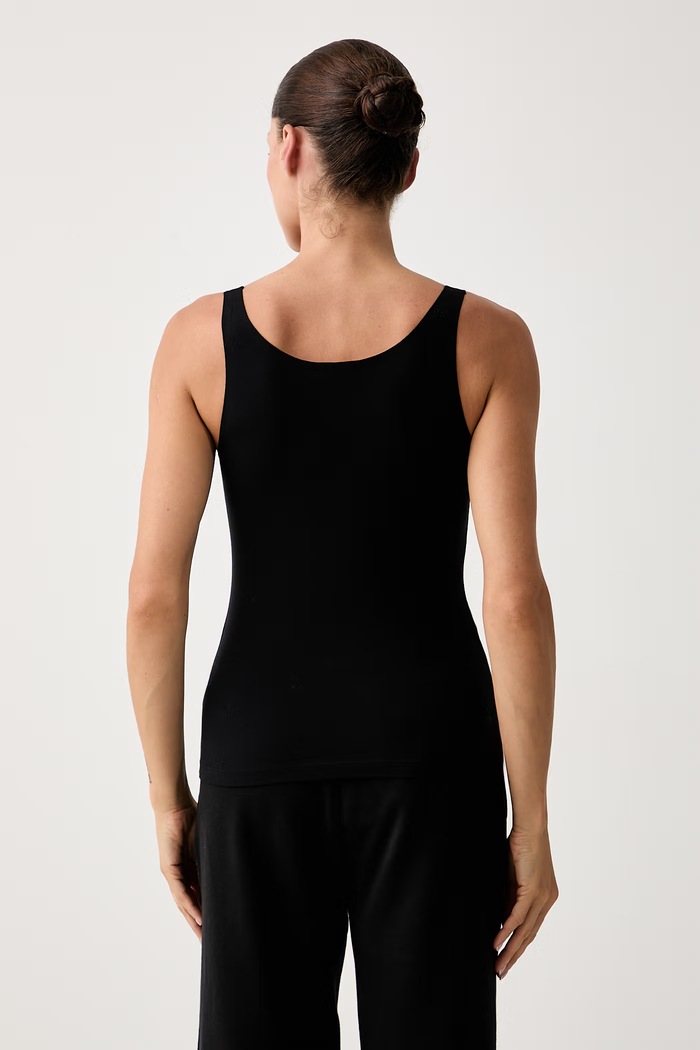 Odzież Emporio Armani Underwear top lounge damski bawełniany z elastanem EW004628.AF25589 czarny