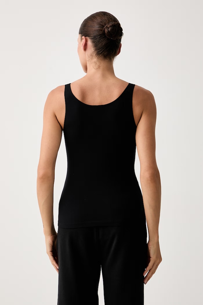 Odzież Emporio Armani Underwear top lounge damski bawełniany z elastanem EW004628.AF25589 czarny
