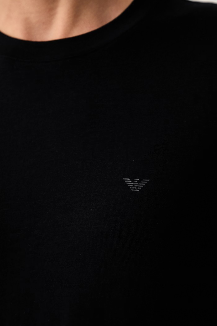 Emporio Armani Underwear longsleeve lounge damski bawełniany z elastanem EW001899.AF25589 czarny