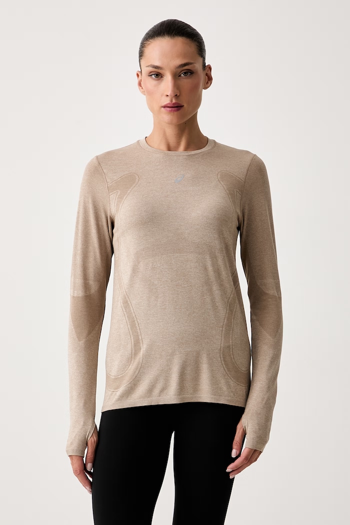 Asics longsleeve treningowy damski ROAD SEAMLESS LS TOP brązowy 2012D290.200