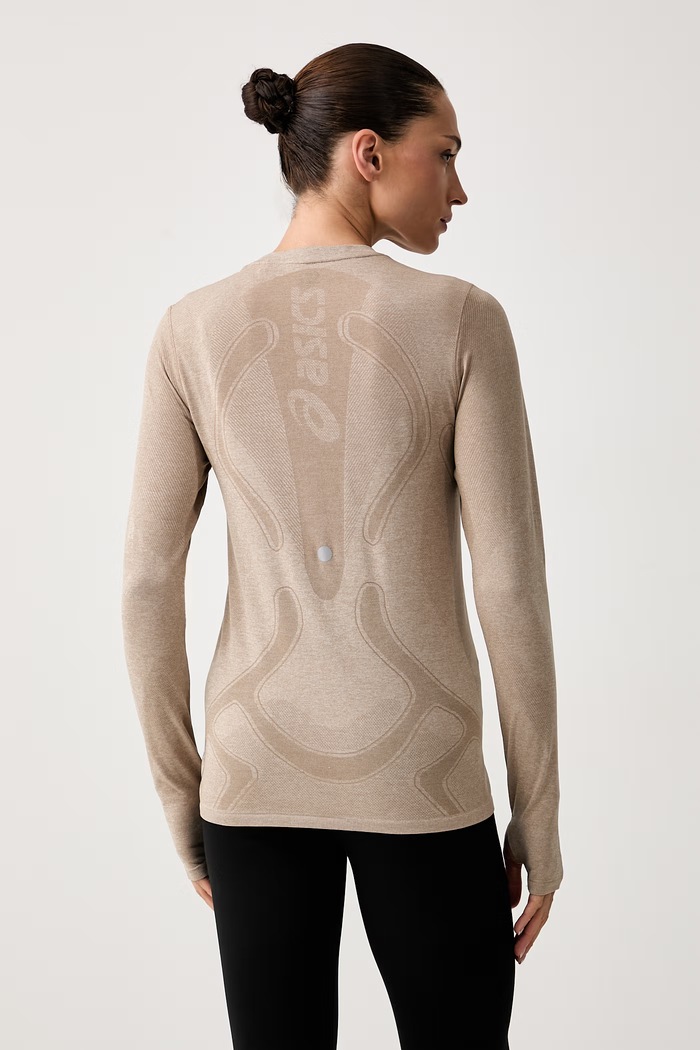 Odzież Asics longsleeve treningowy damski ROAD SEAMLESS LS TOP 2012D290.200 brązowy
