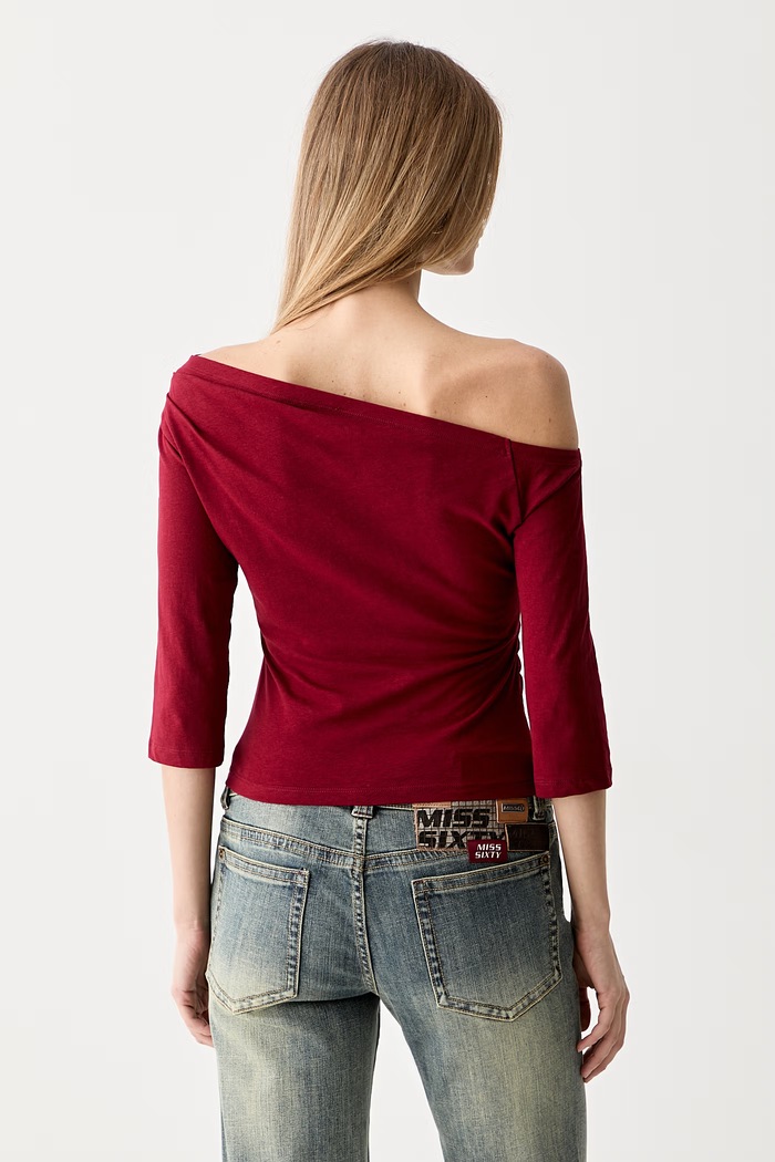 Abbigliamento Miss Sixty a maniche lunghe da donna con cotone 6M2SJ4550B rosso