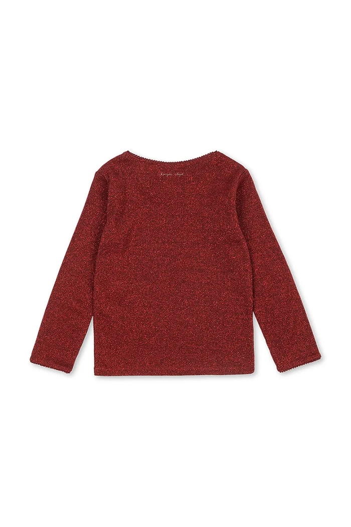 Konges Sløjd Longsleeve dziecięcy z bawełną ROLI BLOUSE OCS KS106585.9BY2 bordowy AW26
