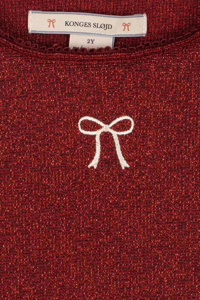 Dziewczynka Konges Sløjd Longsleeve dziecięcy z bawełną ROLI BLOUSE OCS KS106585.9BY2 bordowy