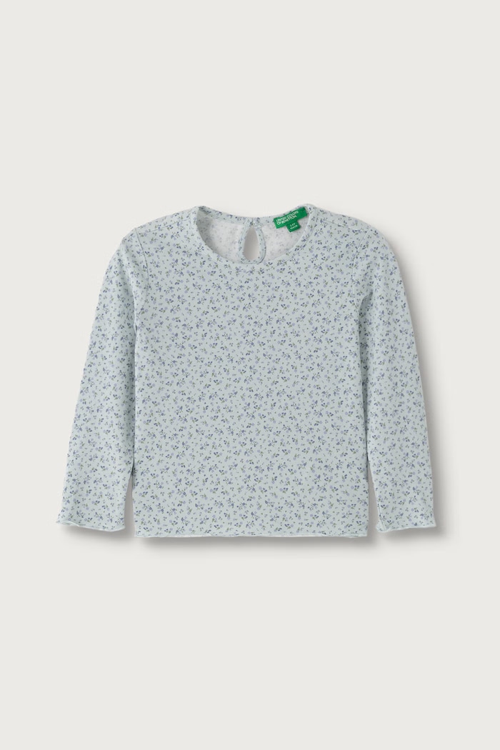 United Colors of Benetton Longsleeve dziecięcy bawełniany z elastanem zielony 3H2LG10OE.P.Seasonal