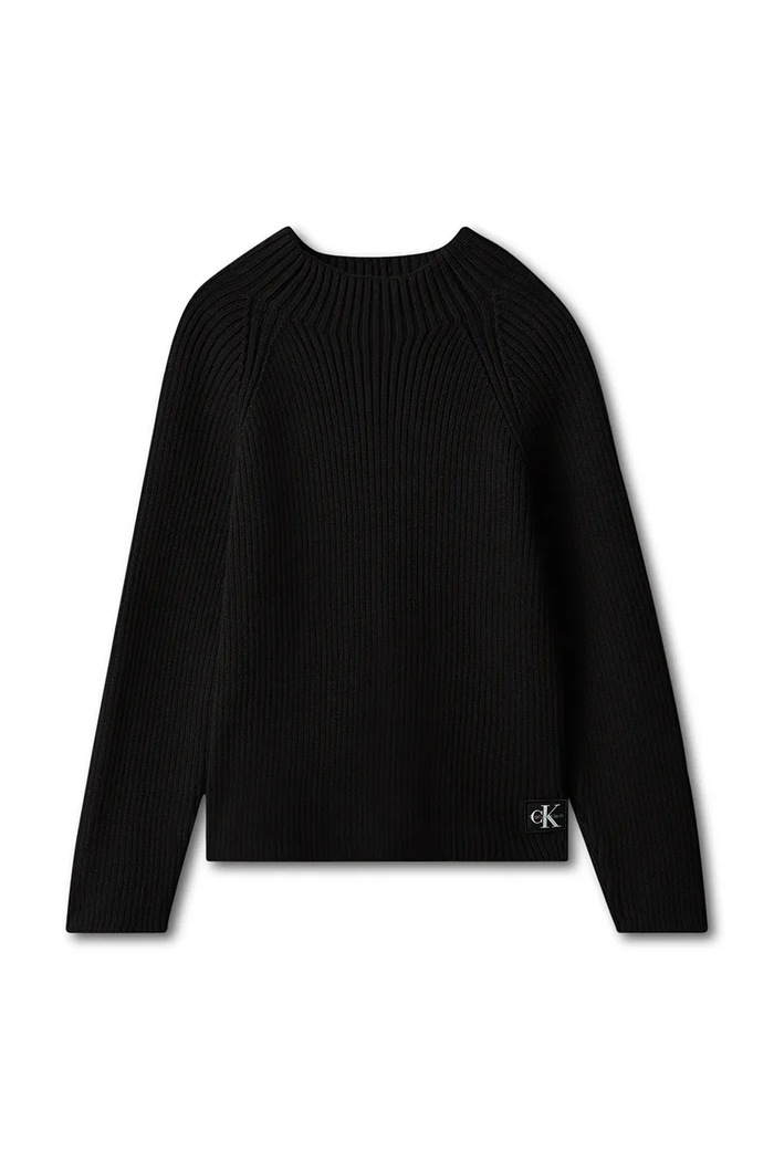 Calvin Klein Jeans Longsleeve dziecięcy bawełniany LVCKFJF12G.9BY2 czarny AW26