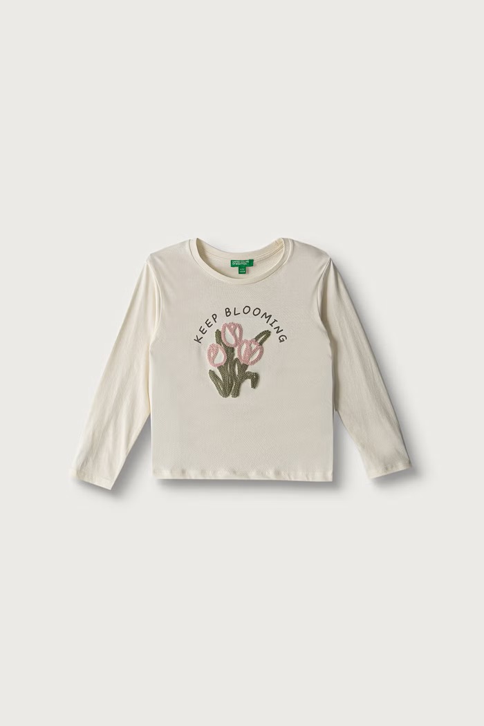 United Colors of Benetton Longsleeve dziecięcy bawełniany beżowy 3I1XG10NH.P.Seasonal