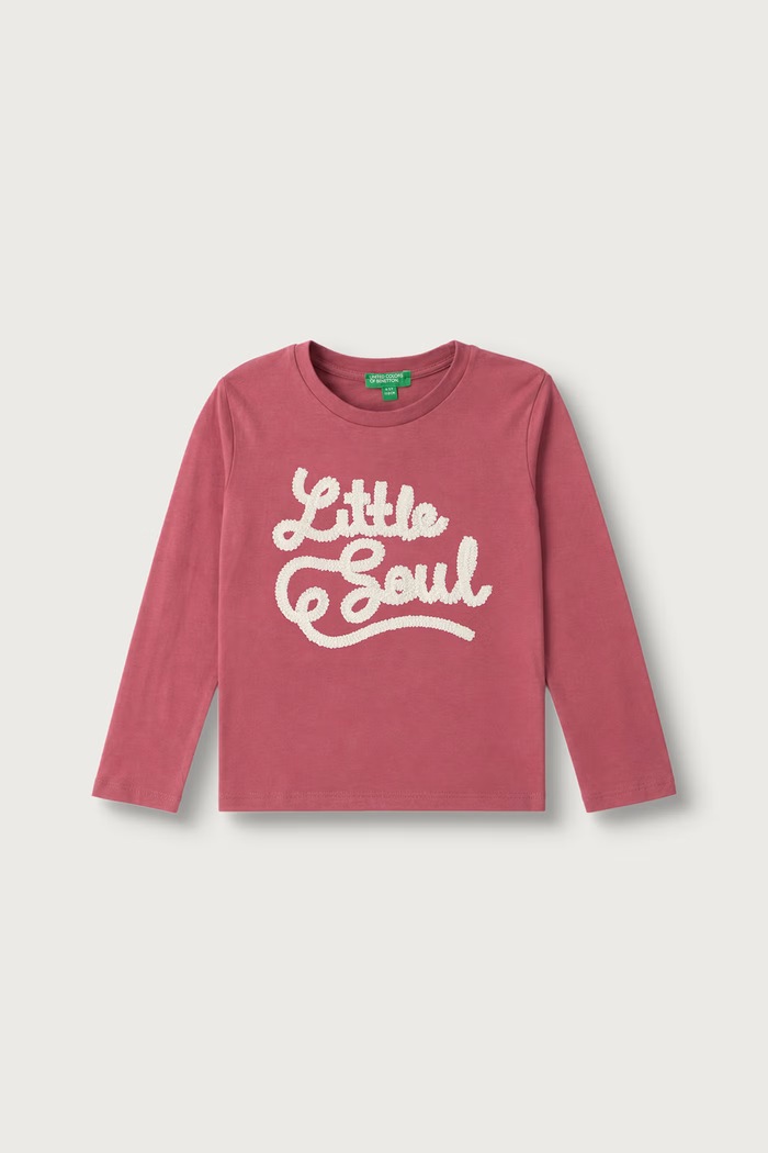 United Colors of Benetton Longsleeve pentru copii din bumbac roz 3I1XG10NH.P.Seasonal