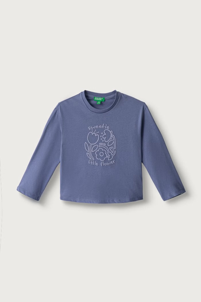 United Colors of Benetton Longsleeve dziecięcy bawełniany fioletowy 3ATNG10NN.P.Seasonal