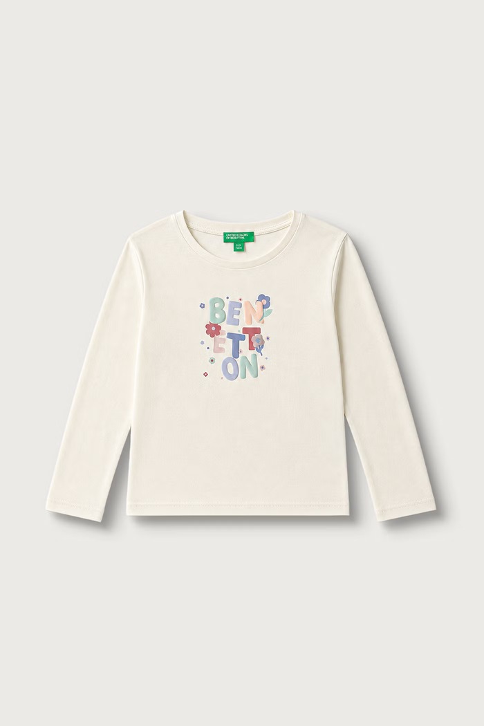 United Colors of Benetton Longsleeve dziecięcy bawełniany beżowy 3ATNG10NI.P.Seasonal