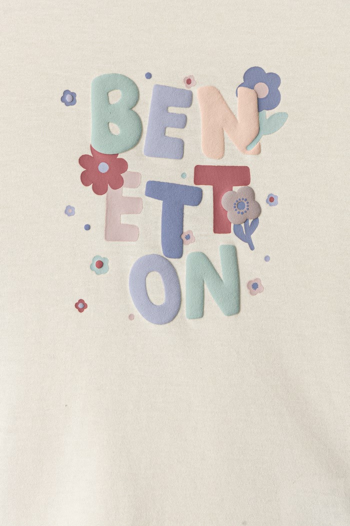 Dziewczynka United Colors of Benetton Longsleeve dziecięcy bawełniany 3ATNG10NI.P.Seasonal beżowy