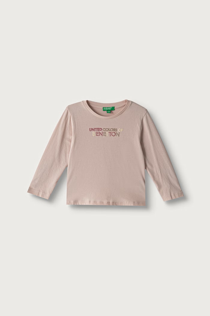 United Colors of Benetton Majica dugih rukava za djecu od pamuka roza 3ATNG10NI.P.Seasonal