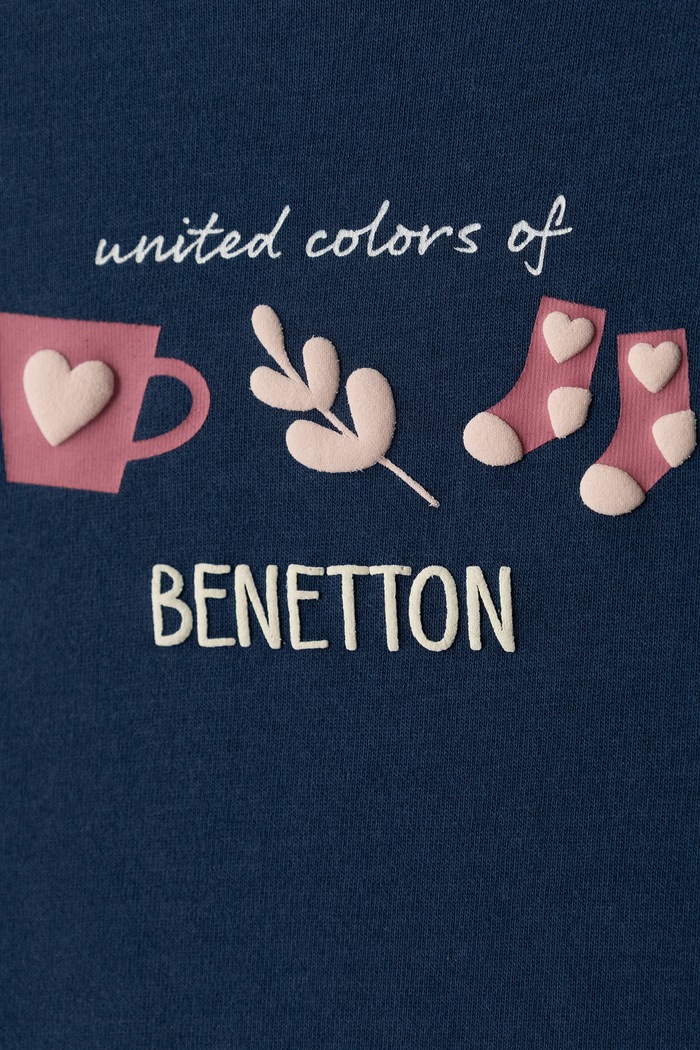 Dziewczynka United Colors of Benetton Longsleeve dziecięcy bawełniany 3ATNG10NI.P.Seasonal granatowy