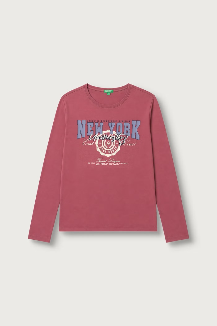 United Colors of Benetton Longsleeve dziecięcy bawełniany różowy 3ATNC10UA.G.Seasonal
