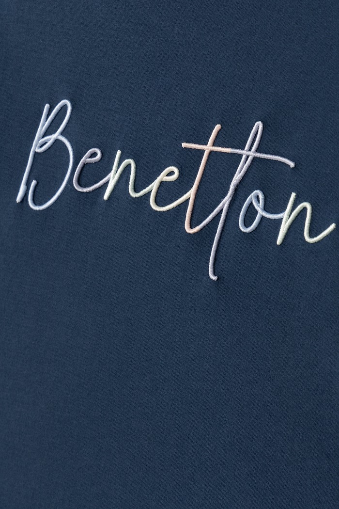 Dziewczynka United Colors of Benetton Longsleeve dziecięcy bawełniany 3ATNC10U8.G.Seasonal granatowy