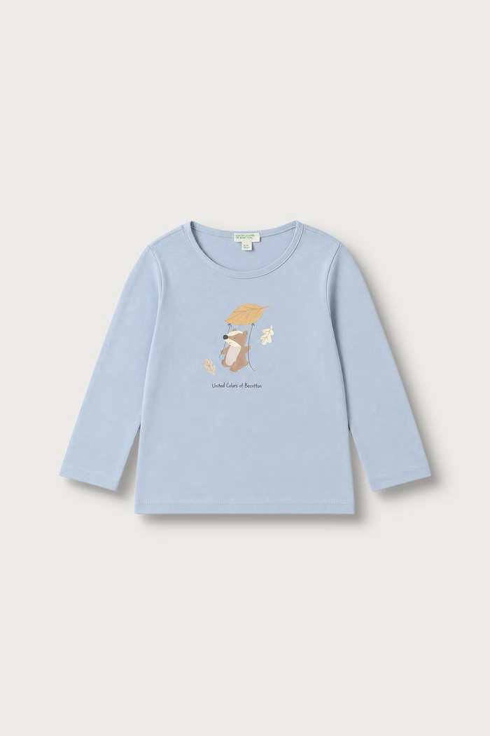 United Colors of Benetton Majica dugih rukava za djecu od pamuka plava 3ATNA107I.W.Seasonal