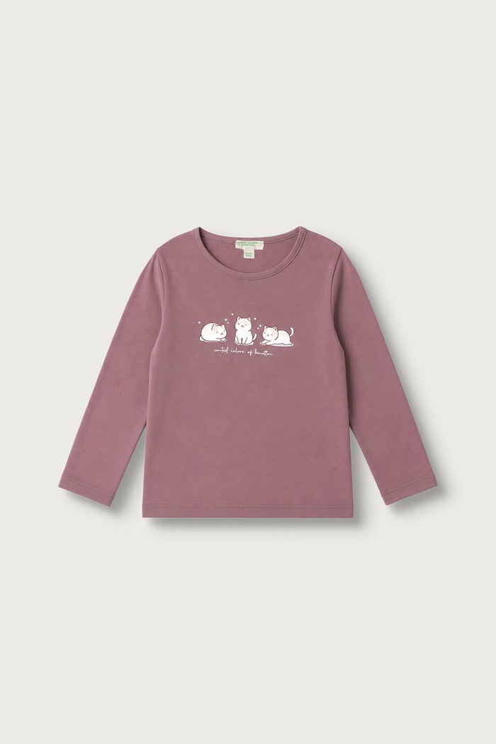 United Colors of Benetton Majica dugih rukava za djecu od pamuka ljubičasta 3ATNA107I.W.Seasonal