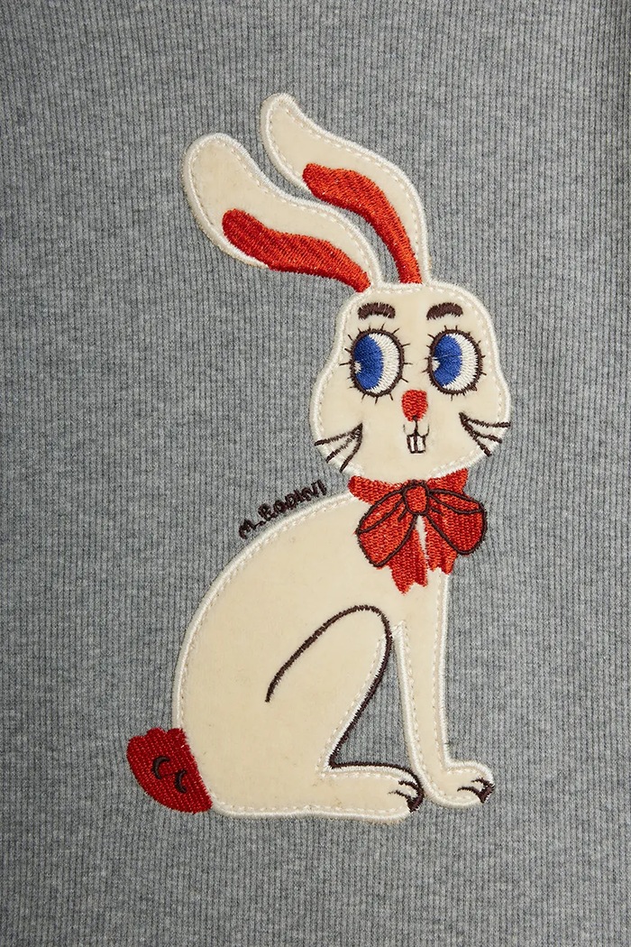 Dziewczynka Mini Rodini T-shirt dziecięcy bawełniany Rabbits 26720100 szary