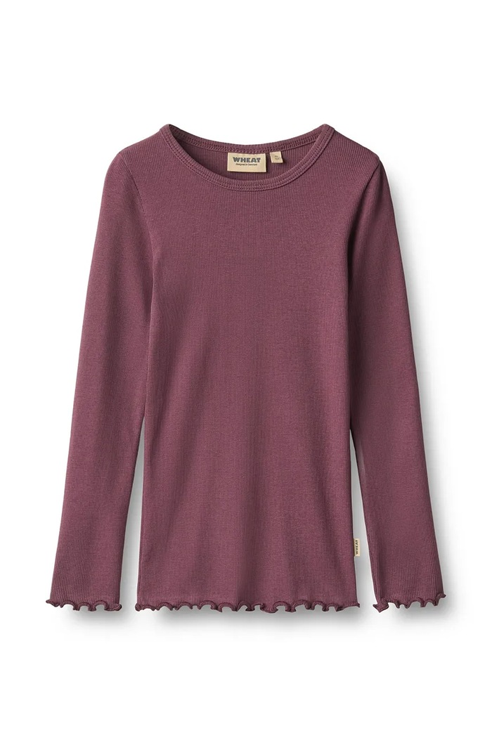 Wheat Longsleeve dziecięcy bawełniany z elastanem fioletowy 0156.006.GOTS