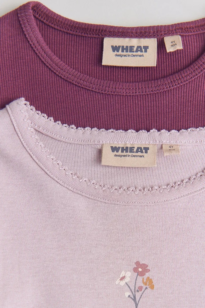 Longsleeve pentru copii din bumbac cu elastan Wheat 0156.006.GOTS violet
