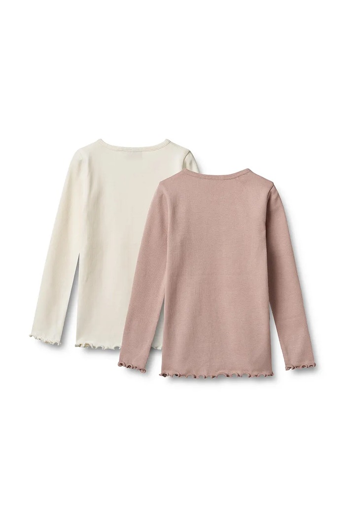 Wheat Longsleeve pentru copii din bumbac cu elastan pachet de 2 0155.006.GOTS roz AW26