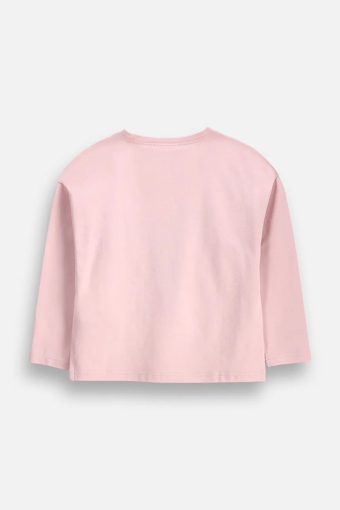 Coccodrillo Longsleeve dziecięcy z bawełną ZC6143102TGK różowy AW26