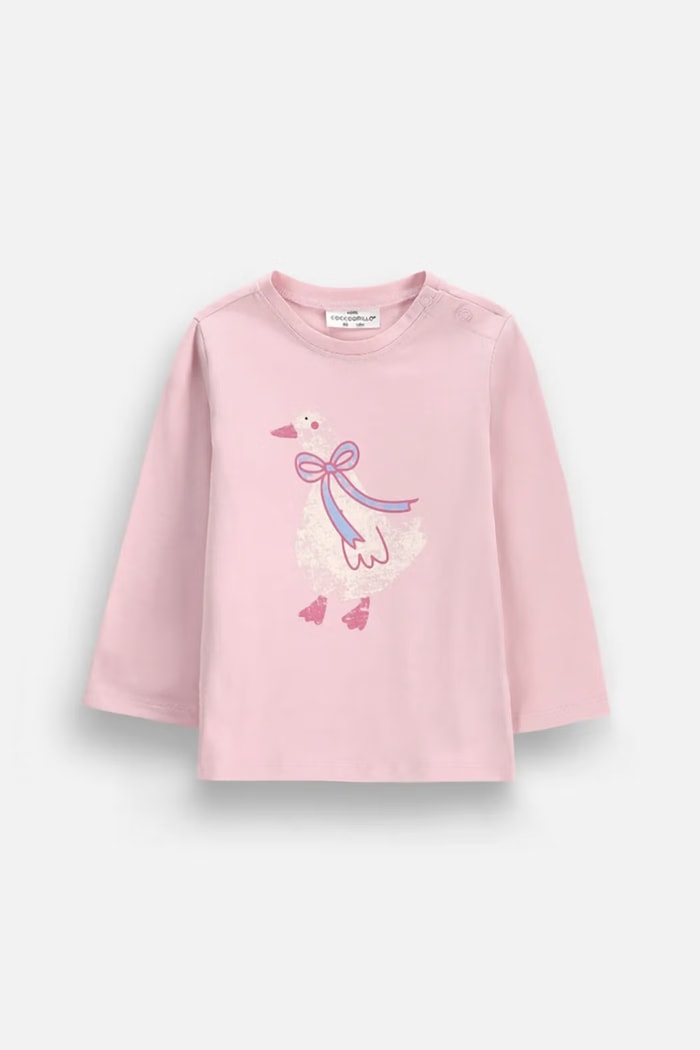 Coccodrillo Longsleeve pentru bebeluși din bumbac cu elastan roz ZC6143103FGN