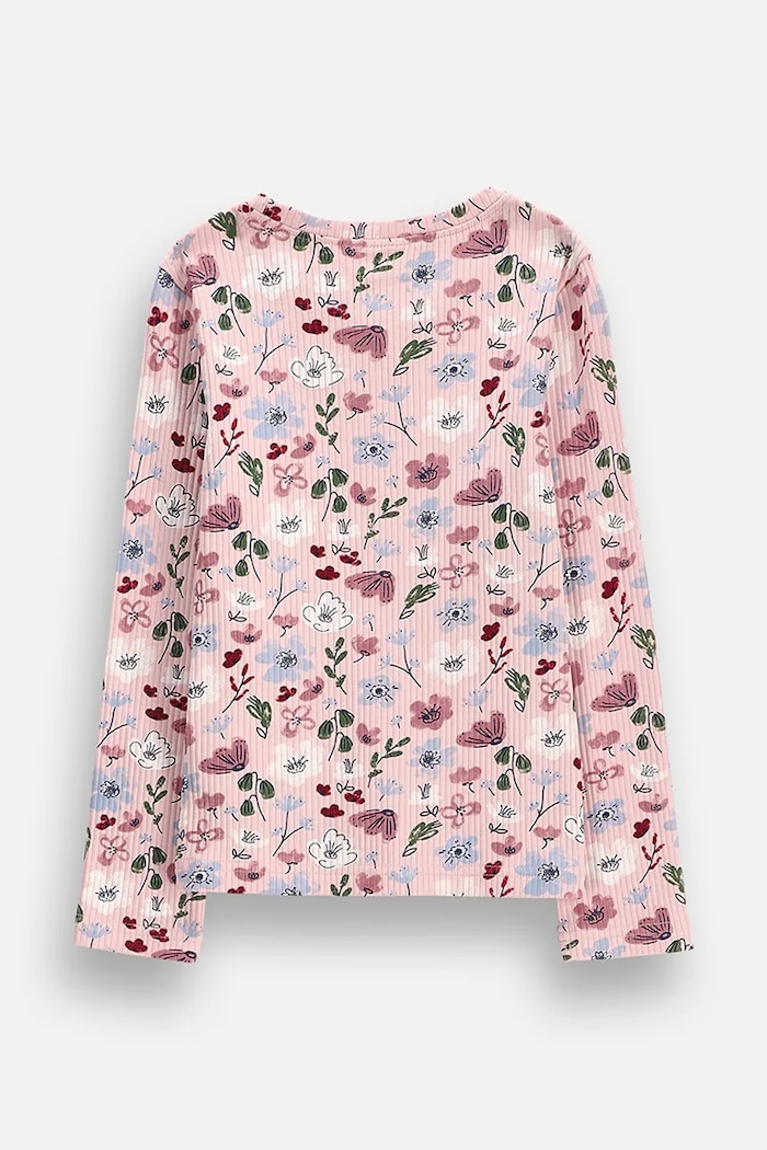 Coccodrillo Longsleeve dziecięcy bawełniany z elastanem ZC6143102FGK różowy AW26