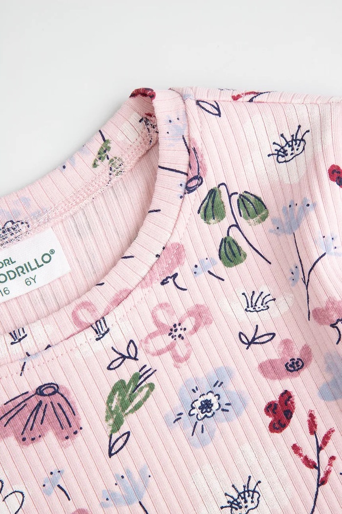 Dziewczynka Coccodrillo Longsleeve dziecięcy bawełniany z elastanem ZC6143102FGK różowy