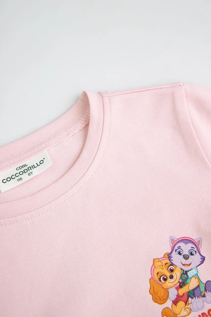 Dziewczynka Coccodrillo Longsleeve dziecięcy z bawełną ZC6143102LGD różowy