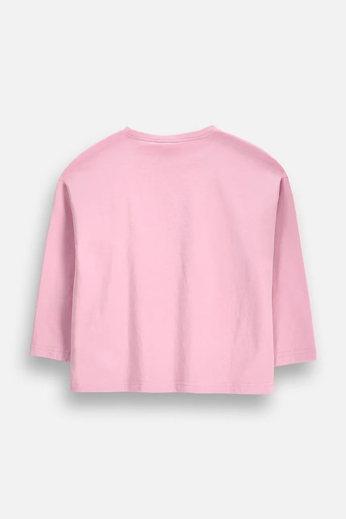 Coccodrillo Longsleeve dziecięcy bawełniany z elastanem ZC6143101SGK różowy AW26